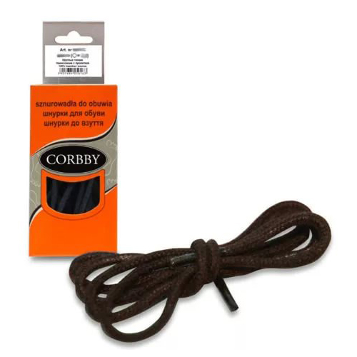 Шнурки для обуви 100см. круглые толстые (012 - коричневые) CORBBY арт.corb5305c