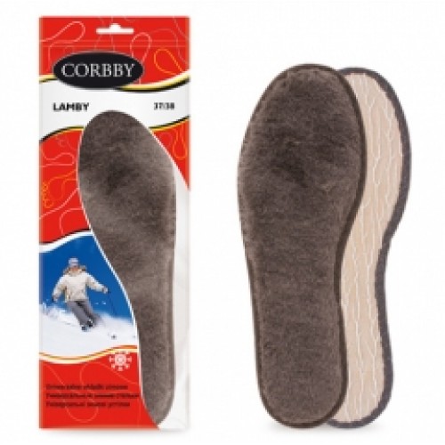 Стельки Corbby - Зимняя линия - Lamby зимние стельки из натурального овечьего меха - арт.corb1171c упаковка 5 шт